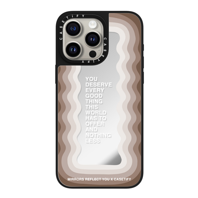 Mirrors Reflect You x CASETiFY iPhone 15 Pro Max ケース Silver on Black ミラーケース MagSafe対応 Every Good Thing