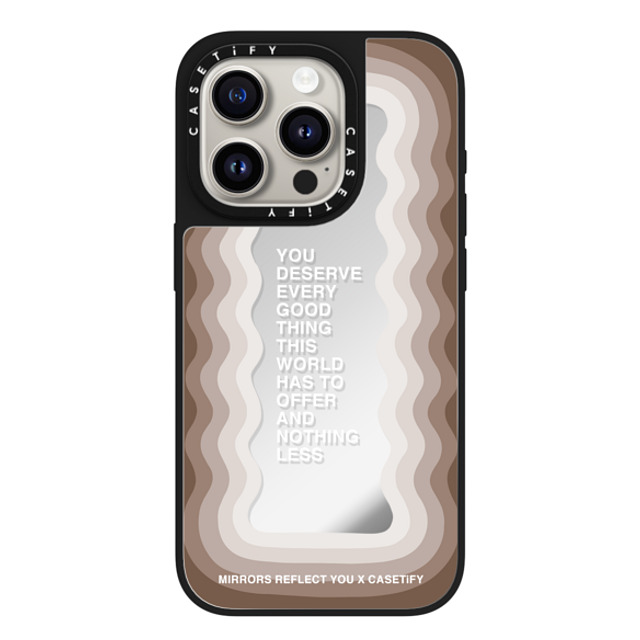 Mirrors Reflect You x CASETiFY iPhone 15 Pro Case Silver on Black ミラーケース MagSafe対応 Every Good Thing Mirrors Reflect You x CASETiFY iPhone 15 Pro Case Silver on Black ミラーケース MagSafe対応 Every Good Thing