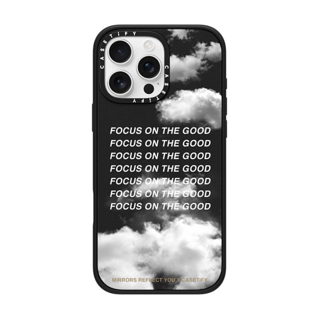 Mirrors Reflect You x CASETiFY iPhone 16 Pro Max ケース マットブラック インパクトケース MagSafe対応 Focus On The Good