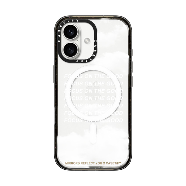 Mirrors Reflect You x CASETiFY iPhone 16 ケース ブラック インパクトケース MagSafe対応 Focus On The Good