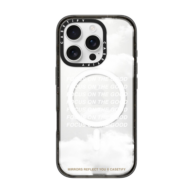 Mirrors Reflect You x CASETiFY iPhone 16 Pro ケース ブラック インパクトケース MagSafe対応 Focus On The Good