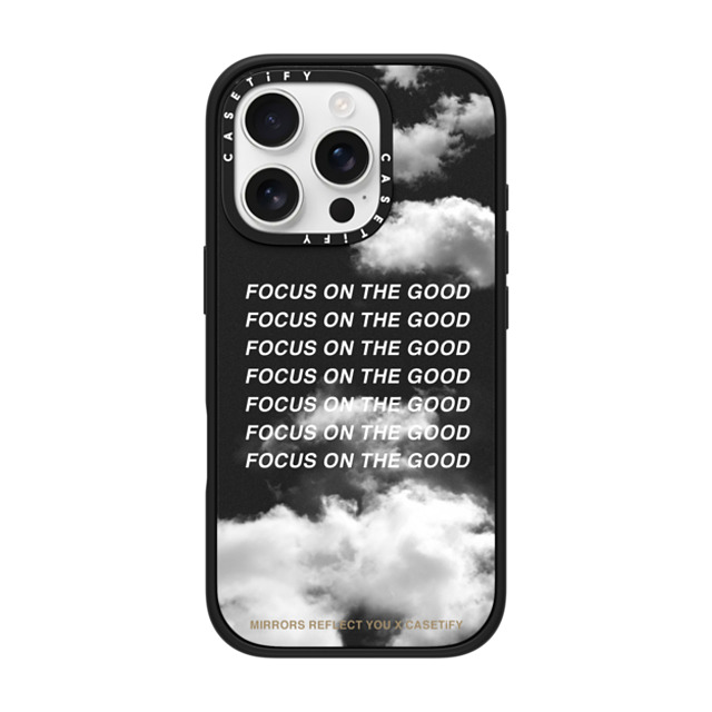 Mirrors Reflect You x CASETiFY iPhone 16 Pro ケース マットブラック インパクトケース MagSafe対応 Focus On The Good