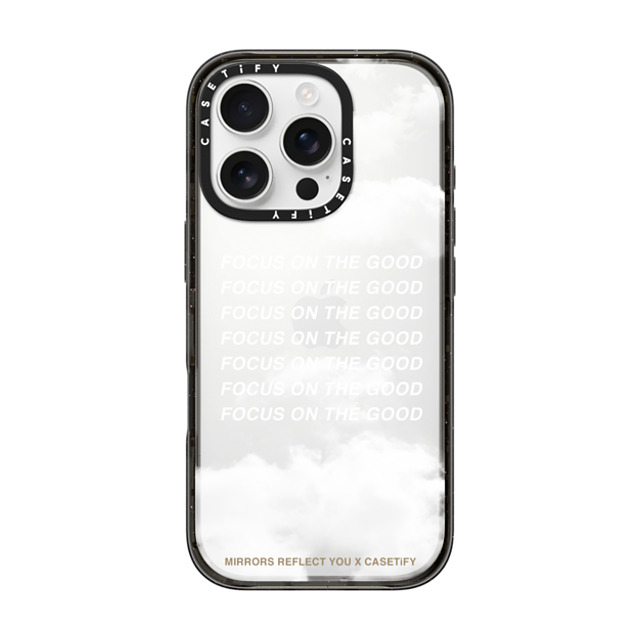 Mirrors Reflect You x CASETiFY iPhone 16 Pro ケース ブラック インパクトケース Focus On The Good