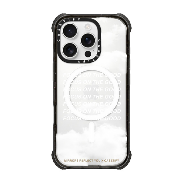 Mirrors Reflect You x CASETiFY iPhone 16 Pro Case Cloud,Quote ブラック ウルトラ インパクトケース MagSafe 対応 Focus On The Good Mother's Day Mirrors Reflect You x CASETiFY iPhone 16 Pro Case Cloud,Quote ブラック ウルトラ インパクトケース MagSafe 対応 Focus On The Good Mother's Day