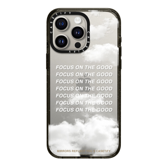 Mirrors Reflect You x CASETiFY iPhone 15 Pro Max ケース ブラック インパクトケース Focus On The Good