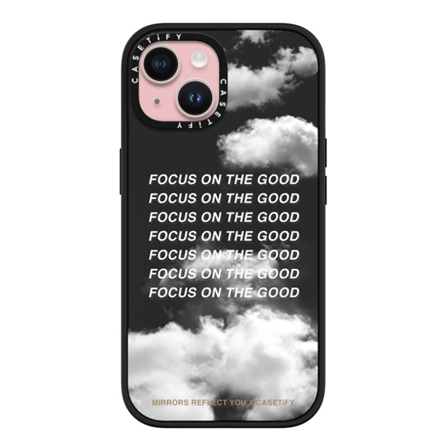 Mirrors Reflect You x CASETiFY iPhone 15 ケース マットブラック インパクトケース MagSafe対応 Focus On The Good