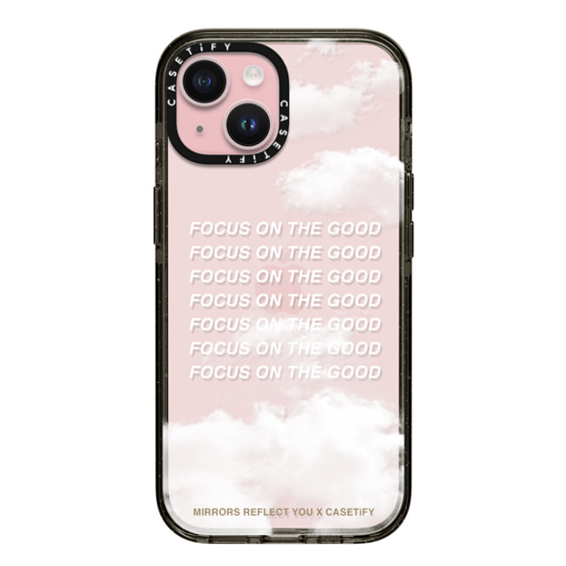 Mirrors Reflect You x CASETiFY iPhone 15 ケース ブラック インパクトケース Focus On The Good