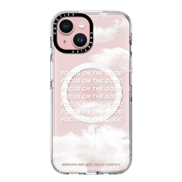 Mirrors Reflect You x CASETiFY iPhone 15 ケース クリア クリア ケース MagSafe対応 Focus On The Good