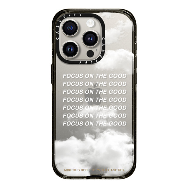 Mirrors Reflect You x CASETiFY iPhone 15 Pro ケース ブラック インパクトケース Focus On The Good