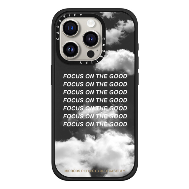 Mirrors Reflect You x CASETiFY iPhone 15 Pro ケース マットブラック インパクトケース MagSafe対応 Focus On The Good