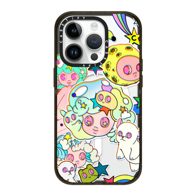 So Youn Lee x CASETiFY iPhone 14 Pro ケース ブラック インパクトケース MagSafe対応 Retro Future