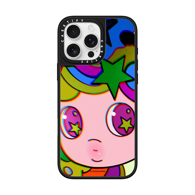 So Youn Lee x CASETiFY iPhone 16 Pro Max ケース Silver on Black ミラーケース MagSafe対応 Froggy