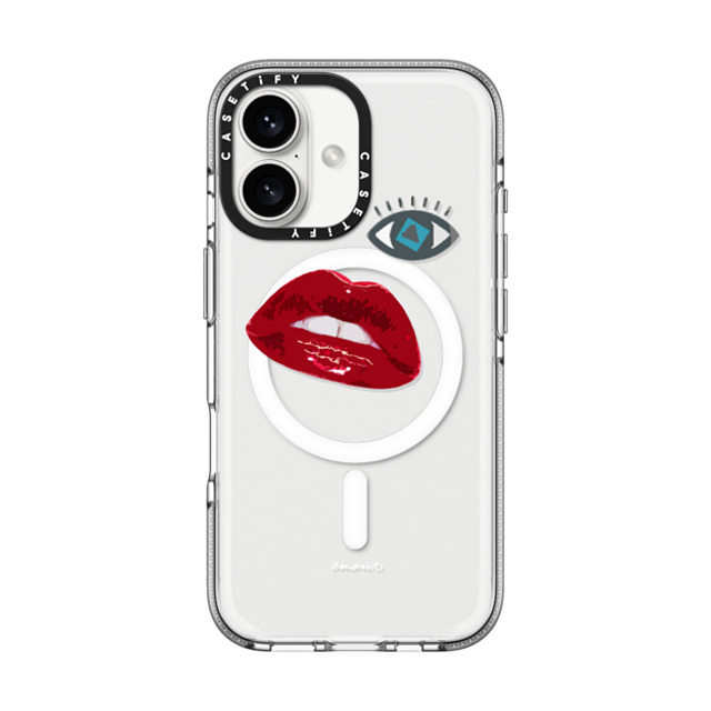 CASETiFY iPhone 16 ケース クリア クリア ケース MagSafe対応 Portraiture Portraiture Amour Love Evil Eye Lips Jetblack iPhone Design Back to School CASETiFY iPhone 16 ケース クリア クリア ケース MagSafe対応 Portraiture Portraiture Amour Love Evil Eye Lips Jetblack iPhone Design Back to School