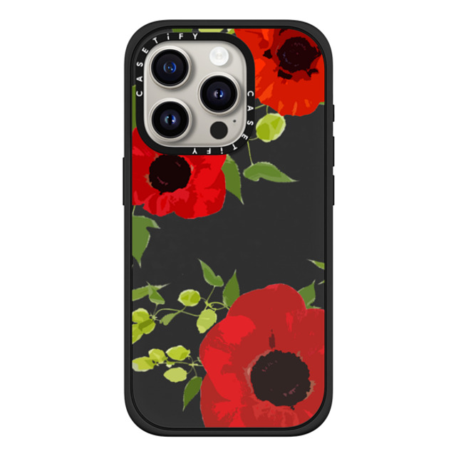 CASETiFY iPhone 15 Pro Case マットブラック Impact Case MagSafe Compatible Floral,Nature Floral,Nature Poppy Floral Vine Leaf JetBlack Design Mother's Day CASETiFY iPhone 15 Pro Case マットブラック Impact Case MagSafe Compatible Floral,Nature Floral,Nature Poppy Floral Vine Leaf JetBlack Design Mother's Day