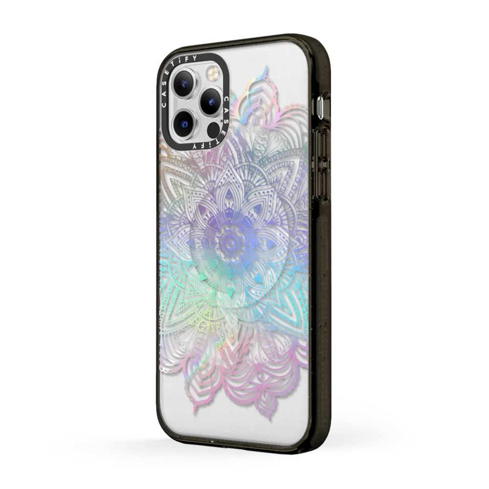 Impact iPhone 12 Pro Max Case MagSafe Compatible - Rainbow Holographic Mandala Lace Explosion