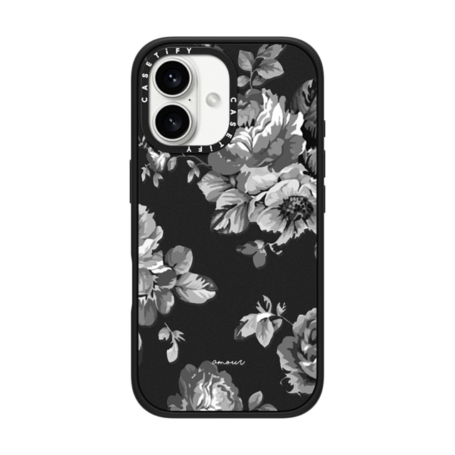 CASETiFY iPhone 16 Case Matte Black Impact Case MagSafe Compatible Floral フローラル Black Floral Amour iPhone 7 Monochrome Flowers Mother's Day CASETiFY iPhone 16 Case Matte Black Impact Case MagSafe Compatible Floral フローラル Black Floral Amour iPhone 7 Monochrome Flowers Mother's Day