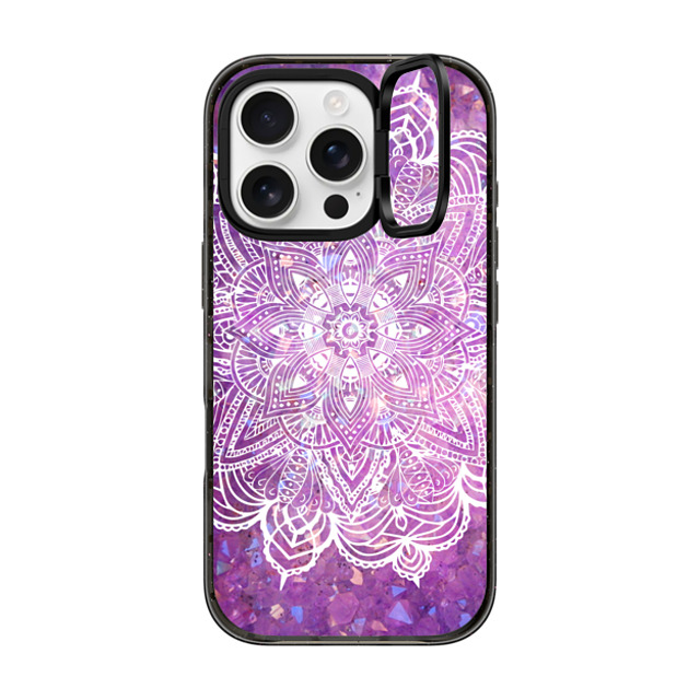 CASETiFY iPhone 16 Pro ケース ブラック インパクトリングスタンドケース MagSafe対応 Purple Galaxy Mandala Lace Explosion mandalamaze Father's Day CASETiFY iPhone 16 Pro ケース ブラック インパクトリングスタンドケース MagSafe対応 Purple Galaxy Mandala Lace Explosion mandalamaze Father's Day