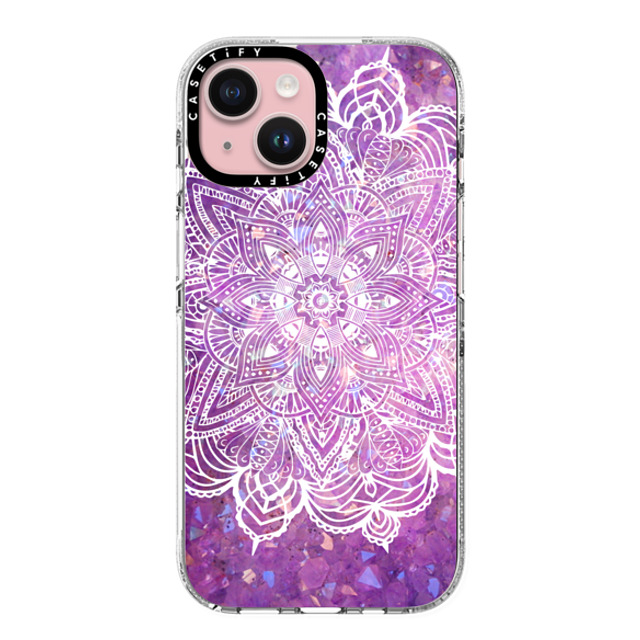 CASETiFY iPhone 15 Case クリア クリア ケース MagSafe対応 Purple Galaxy Mandala Lace Explosion mandalamaze Father's Day CASETiFY iPhone 15 Case クリア クリア ケース MagSafe対応 Purple Galaxy Mandala Lace Explosion mandalamaze Father's Day