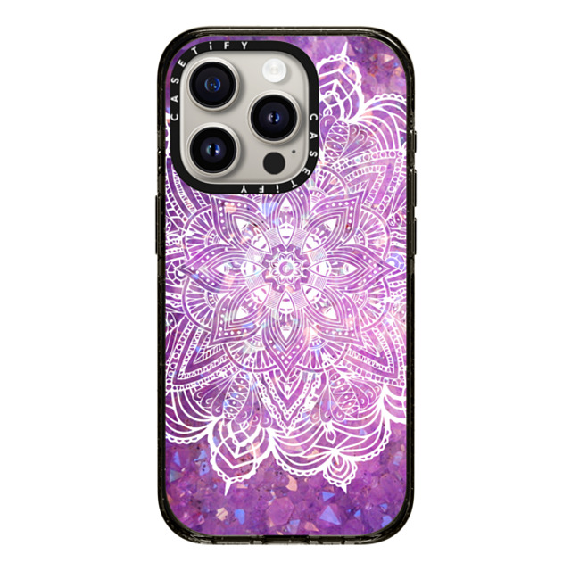 CASETiFY iPhone 15 Pro ケース ブラック インパクトケース MagSafe対応 Purple Galaxy Mandala Lace Explosion mandalamaze Father's Day CASETiFY iPhone 15 Pro ケース ブラック インパクトケース MagSafe対応 Purple Galaxy Mandala Lace Explosion mandalamaze Father's Day
