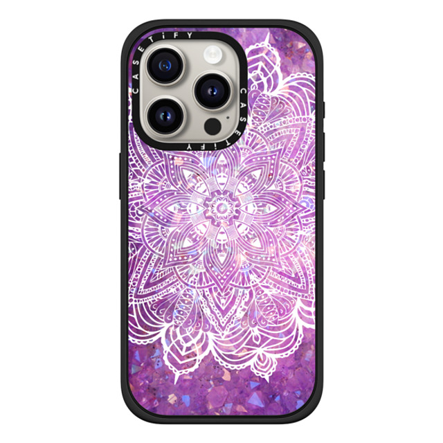 CASETiFY iPhone 15 Pro ケース マットブラック インパクトケース MagSafe対応 Purple Galaxy Mandala Lace Explosion mandalamaze Father's Day CASETiFY iPhone 15 Pro ケース マットブラック インパクトケース MagSafe対応 Purple Galaxy Mandala Lace Explosion mandalamaze Father's Day