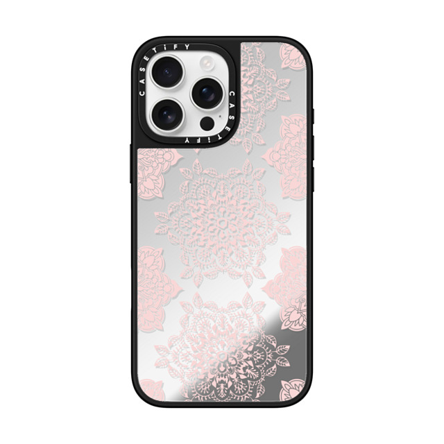 CASETiFY iPhone 16 Pro Max Case Silver on Black ミラーケース MagSafe対応 Rose Floral Mandala Lace Pattern mandalamaze Father's Day CASETiFY iPhone 16 Pro Max Case Silver on Black ミラーケース MagSafe対応 Rose Floral Mandala Lace Pattern mandalamaze Father's Day