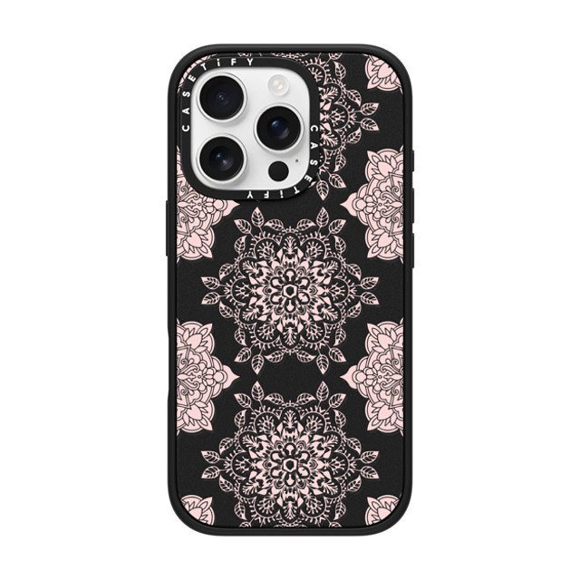 CASETiFY iPhone 16 Pro ケース マットブラック インパクトケース MagSafe対応 Rose Floral Mandala Lace Pattern mandalamaze Father's Day CASETiFY iPhone 16 Pro ケース マットブラック インパクトケース MagSafe対応 Rose Floral Mandala Lace Pattern mandalamaze Father's Day