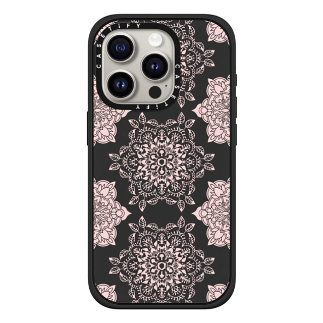 CASETiFY iPhone 15 Pro ケース マットブラック インパクトケース MagSafe対応 Rose Floral Mandala Lace Pattern mandalamaze Mother's Day CASETiFY iPhone 15 Pro ケース マットブラック インパクトケース MagSafe対応 Rose Floral Mandala Lace Pattern mandalamaze Mother's Day
