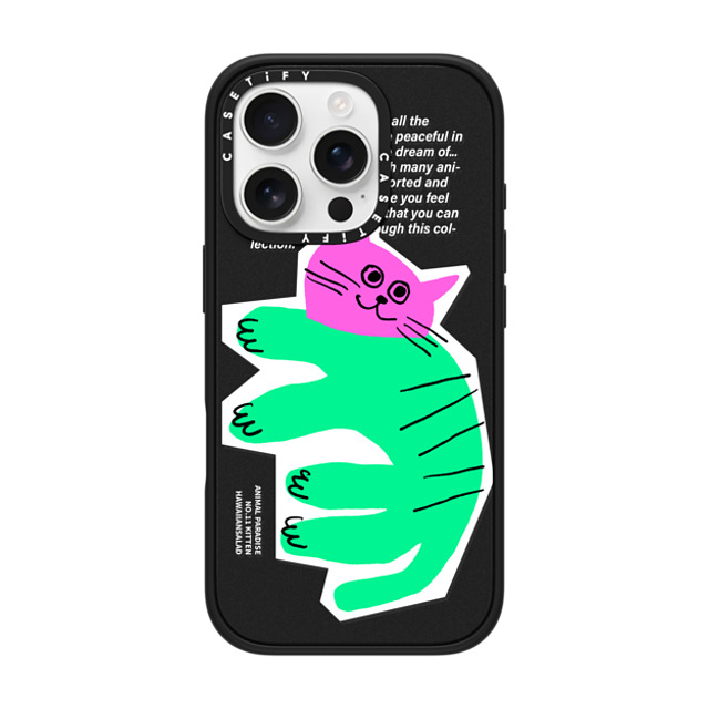 HAWAIIANSALAD x CASETiFY iPhone 16 Pro Case Animal Matte Black Impact Case MagSafe Compatible Animal Paradise no.11 kitten Back to School HAWAIIANSALAD x CASETiFY iPhone 16 Pro Case Animal Matte Black Impact Case MagSafe Compatible Animal Paradise no.11 kitten Back to School