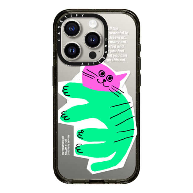 HAWAIIANSALAD x CASETiFY iPhone 15 Pro ケース Animal ブラック インパクトケース MagSafe対応 Animal Paradise no.11 kitten Back to School HAWAIIANSALAD x CASETiFY iPhone 15 Pro ケース Animal ブラック インパクトケース MagSafe対応 Animal Paradise no.11 kitten Back to School