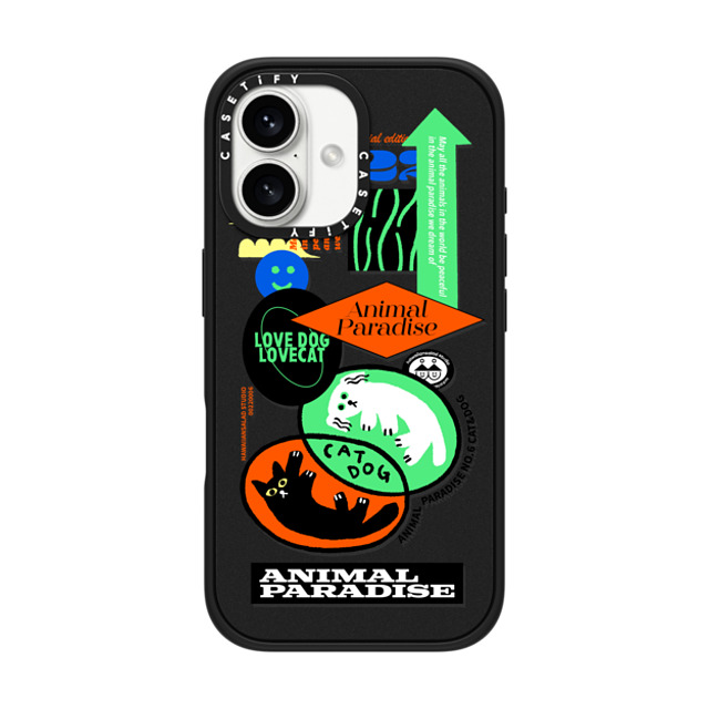 HAWAIIANSALAD x CASETiFY iPhone 16 ケース Sticker,Cat マットブラック インパクトケース MagSafe対応 Animal Paradise no.6 cat & dog Father's Day HAWAIIANSALAD x CASETiFY iPhone 16 ケース Sticker,Cat マットブラック インパクトケース MagSafe対応 Animal Paradise no.6 cat & dog Father's Day