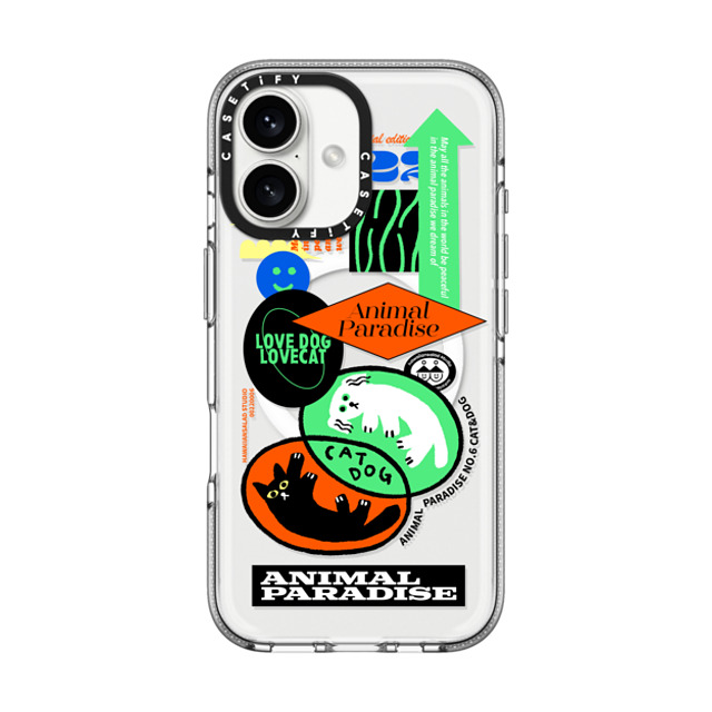 HAWAIIANSALAD x CASETiFY iPhone 16 Case Sticker,Cat Clear Clear Case MagSafe Compatible Animal Paradise no.6 cat & dog Father's Day HAWAIIANSALAD x CASETiFY iPhone 16 Case Sticker,Cat Clear Clear Case MagSafe Compatible Animal Paradise no.6 cat & dog Father's Day