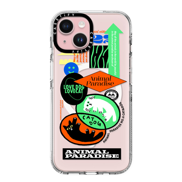 HAWAIIANSALAD x CASETiFY iPhone 15 Case Sticker,Cat Clear Clear Case MagSafe Compatible Animal Paradise no.6 cat & dog Mother's Day HAWAIIANSALAD x CASETiFY iPhone 15 Case Sticker,Cat Clear Clear Case MagSafe Compatible Animal Paradise no.6 cat & dog Mother's Day