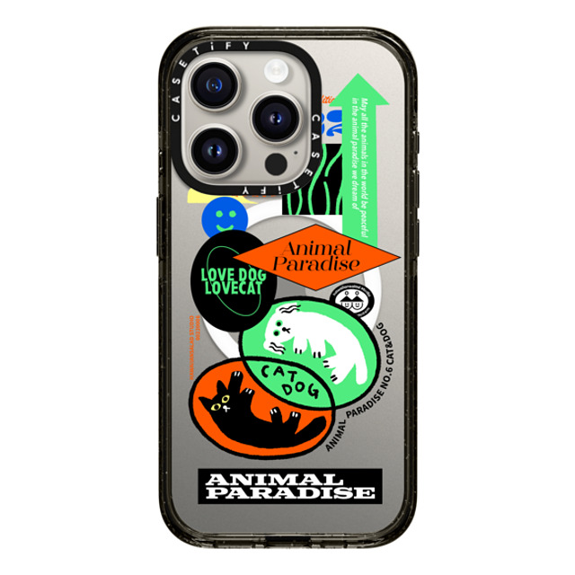 HAWAIIANSALAD x CASETiFY iPhone 15 Pro Case Sticker,Cat ブラック インパクトケース MagSafe対応 Animal Paradise no.6 cat & dog Mother's Day HAWAIIANSALAD x CASETiFY iPhone 15 Pro Case Sticker,Cat ブラック インパクトケース MagSafe対応 Animal Paradise no.6 cat & dog Mother's Day