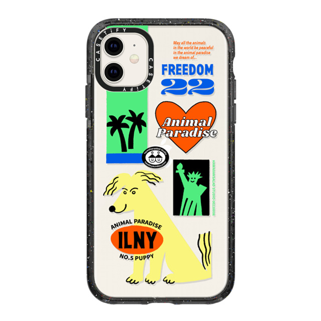 HAWAIIANSALAD x CASETiFY iPhone 11 ケース Sticker,Dog ブラック インパクトケース Animal Paradise no.5 puppy Back to School HAWAIIANSALAD x CASETiFY iPhone 11 ケース Sticker,Dog ブラック インパクトケース Animal Paradise no.5 puppy Back to School