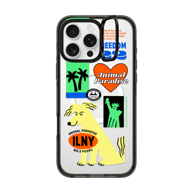 HAWAIIANSALAD x CASETiFY iPhone 16 Pro Max ケース Sticker,Dog ブラック インパクトリングスタンドケース MagSafe対応 Animal Paradise no.5 puppy Father's Day HAWAIIANSALAD x CASETiFY iPhone 16 Pro Max ケース Sticker,Dog ブラック インパクトリングスタンドケース MagSafe対応 Animal Paradise no.5 puppy Father's Day