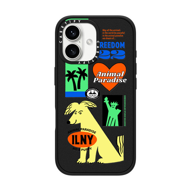 HAWAIIANSALAD x CASETiFY iPhone 16 ケース Sticker,Dog マットブラック インパクトケース MagSafe対応 Animal Paradise no.5 puppy Father's Day HAWAIIANSALAD x CASETiFY iPhone 16 ケース Sticker,Dog マットブラック インパクトケース MagSafe対応 Animal Paradise no.5 puppy Father's Day