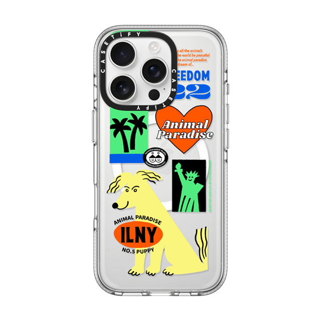 HAWAIIANSALAD x CASETiFY iPhone 16 Pro ケース Sticker,Dog クリア クリア ケース MagSafe対応 Animal Paradise no.5 puppy Father's Day HAWAIIANSALAD x CASETiFY iPhone 16 Pro ケース Sticker,Dog クリア クリア ケース MagSafe対応 Animal Paradise no.5 puppy Father's Day