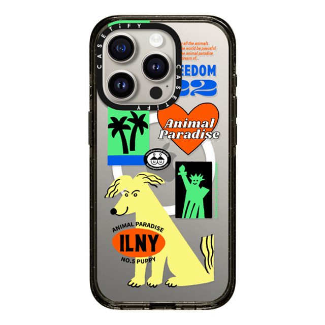 HAWAIIANSALAD x CASETiFY iPhone 15 Pro ケース Sticker,Dog ブラック インパクトケース MagSafe対応 Animal Paradise no.5 puppy Back to School HAWAIIANSALAD x CASETiFY iPhone 15 Pro ケース Sticker,Dog ブラック インパクトケース MagSafe対応 Animal Paradise no.5 puppy Back to School