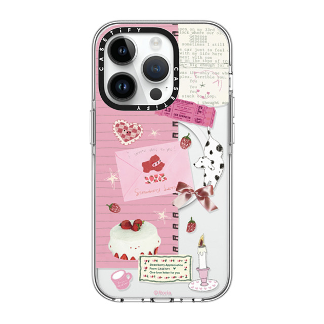 CASETiFY iPhone 14 Pro Case Clear Clear Case MagSafe Compatible Strawberry Love roria li CASETiFY iPhone 14 Pro Case Clear Clear Case MagSafe Compatible Strawberry Love roria li
