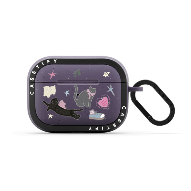 CASETiFY AirPods Pro 2 Matte Deep Purple バウンス ケース Black Cat's Room Earbuds Case roria li CASETiFY AirPods Pro 2 Matte Deep Purple バウンス ケース Black Cat's Room Earbuds Case roria li