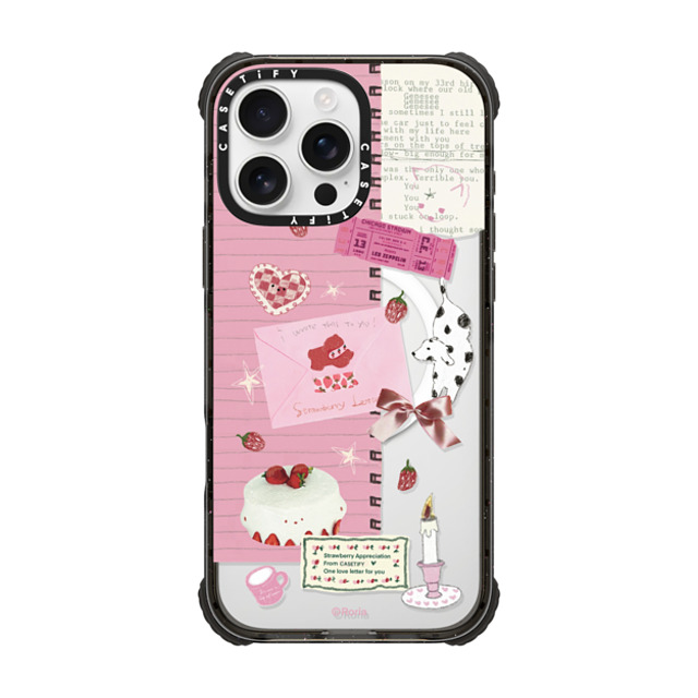 CASETiFY iPhone 16 Pro Max Case Black ウルトラ インパクトケース MagSafe 対応 Strawberry Love roria li CASETiFY iPhone 16 Pro Max Case Black ウルトラ インパクトケース MagSafe 対応 Strawberry Love roria li