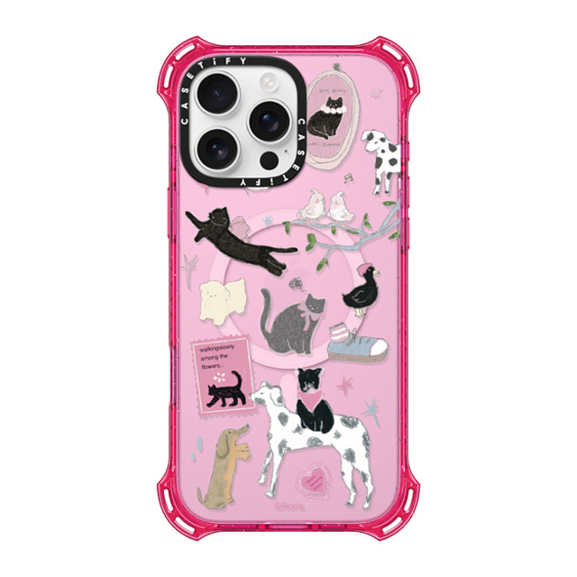 CASETiFY iPhone 16 Pro Max Case プリムローズ ピンク バウンスケース Black Cat's Room roria li CASETiFY iPhone 16 Pro Max Case プリムローズ ピンク バウンスケース Black Cat's Room roria li