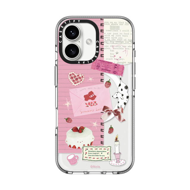 CASETiFY iPhone 16 ケース クリア クリア ケース MagSafe対応 Strawberry Love roria li