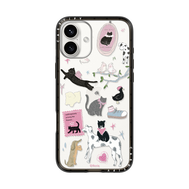 CASETiFY iPhone 16 Plus �P�[�X �u���b�N �R���p�N�g�P�[�X Black Cat's Room roria li