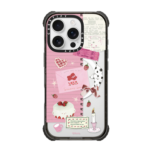 CASETiFY iPhone 16 Pro Case Black ウルトラ インパクトケース MagSafe 対応 Strawberry Love roria li CASETiFY iPhone 16 Pro Case Black ウルトラ インパクトケース MagSafe 対応 Strawberry Love roria li