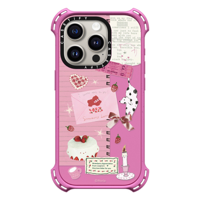 CASETiFY iPhone 15 Pro Case Matte Pink バウンスケース Strawberry Love roria li Mother's Day CASETiFY iPhone 15 Pro Case Matte Pink バウンスケース Strawberry Love roria li Mother's Day