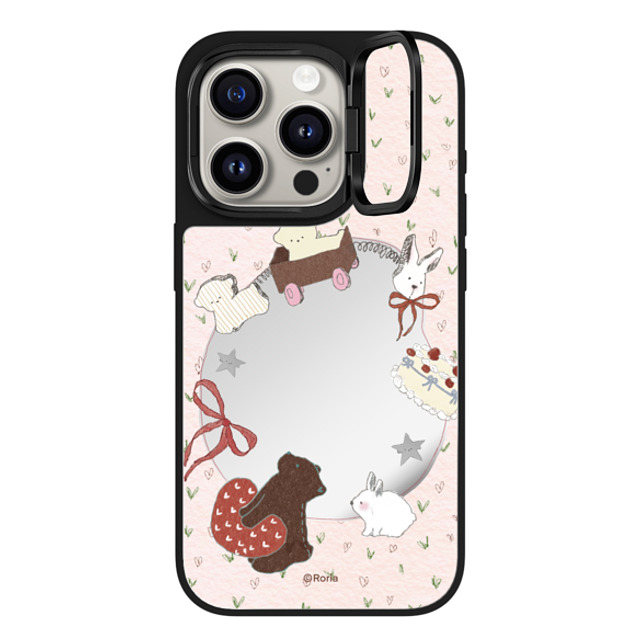CASETiFY iPhone 15 Pro Case Silver on Black ミラー リングスタンドケース MagSafe対応 Love Train roria li CASETiFY iPhone 15 Pro Case Silver on Black ミラー リングスタンドケース MagSafe対応 Love Train roria li