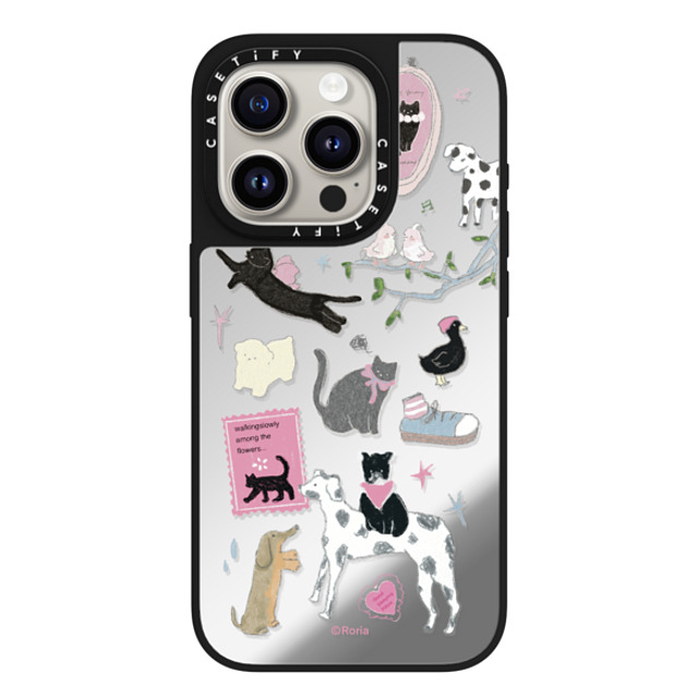 CASETiFY iPhone 15 Pro Case Silver on Black ミラーケース MagSafe対応 Black Cat's Room roria li CASETiFY iPhone 15 Pro Case Silver on Black ミラーケース MagSafe対応 Black Cat's Room roria li