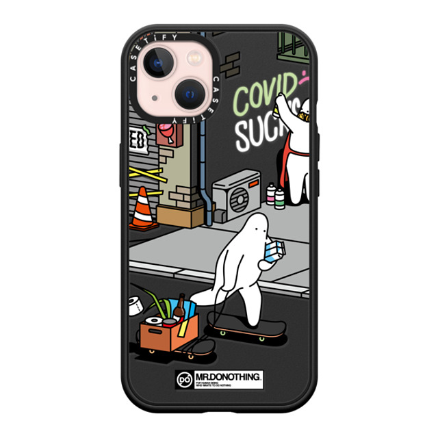 Mr. Donothing x CASETiFY iPhone 13 ケース マットブラック インパクトケース MagSafe対応 MR. DONOTHING-SHOPPING