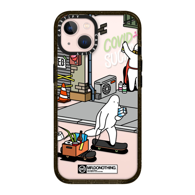 Mr. Donothing x CASETiFY iPhone 13 ケース ブラック インパクトケース MR. DONOTHING-SHOPPING